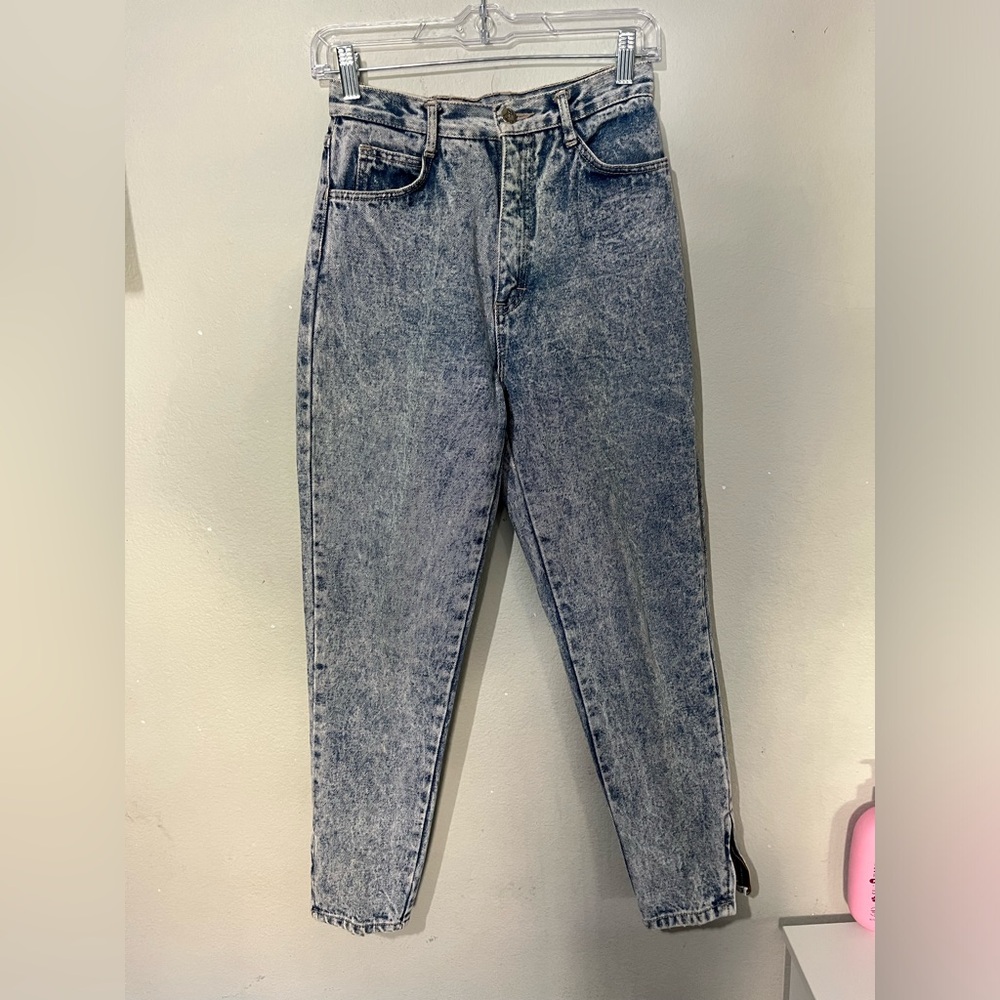 Size 7 Vintage Anchor Blue Classic‎ Jeans-High Rise Mom Jeans Straight Leg Y2K